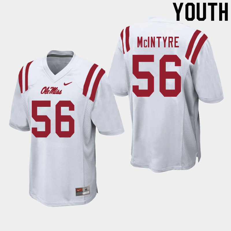 Reece McIntyre Ole Miss Rebels NCAA Youth White #56 Stitched Limited College Football Jersey GSD5158OY